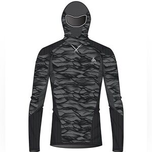 Odlo Base Layer Top with Face Mask Large Black Performance Blackcomb